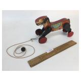 Jack the Kicking Donkey Pull Toy, Antique