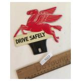Mobil Gas Pegasus License Plate Topper, Vintage
