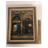 Original Oil on Canvas Art Painting, French Street