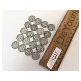 Us Coins, Lot of 20 Silver Mercury Dimes