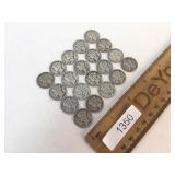 Us Coins, Lot of 20 Silver Mercury Dimes