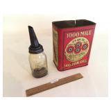 Motor Oil Bottle and 1000 Mile Can, Vintage
