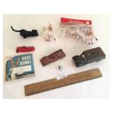 Lot of Toys and Cast Iron Cat, Vintage