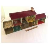 Dollhouse, Tin Litho by Marx, Vintage