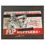 AP Mufflers Banner or Sign, Vintage