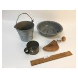 Lot of 4 Primitive Items, Vintage or Antique