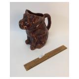 Bennington Pottery Pitcher, Dog, Antique