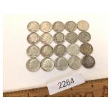 US Coins, Lot of 20 Silver Roosevelt Dimes