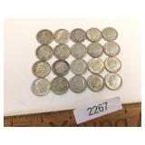 US Coins, Lot of 20 Silver Roosevelt Dimes
