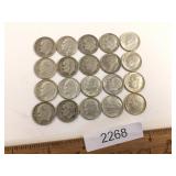 US Coins, Lot of 20 Silver Roosevelt Dimes