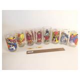 Lot of 8 Character Glasses, Vintage