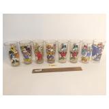 Lot of 8 Character Glasses, Vintage