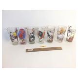 Lot of 7 Character Glasses, Vintage