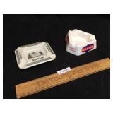 Lot of 2 Advertising Ashtrays, Vintage