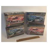 Lot of 4 Plastic Model Kits, Cars