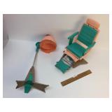 Doll Beauty Parlor Chair and Hair Dryer, Vintage