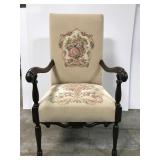 Vintage Fortner needlepoint upholstered arm chair