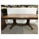 Large wood dining table w/ leaves