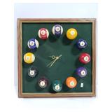 Pool ball game room wall clock