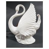 White Swan porcelain TV lamp
