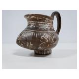 Unique small pottery pitcher / creamer
