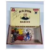 Vintage cigar box with trinkets inside