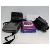 Sony camcorder and 2 Polaroid cameras