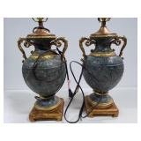 Pair of ornate lamps