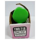 Pair of 2lb HiPro cast iron dumbells