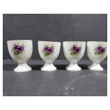 4 floral porcelain egg cups