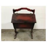 Antique wood flip top sewing chest
