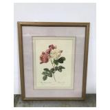 Vintage rose flower framed art print