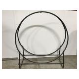 Metal firewood storage ring rack