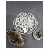 Metal and glass flower frogs