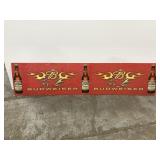 Large Budweiser beer sign on corrugated plastic
