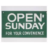 Open sunday metal sign
