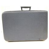 Large blue vintage suitcase