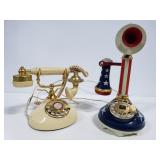 2 vintage rotary phones