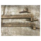 Primitive old wood clamps