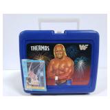 Hulk Hogan lunch box, thermos and card