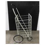 Folding white metal cart