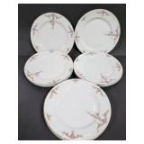 9 piece pink rose china plate set