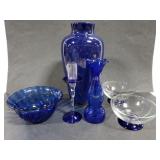 Blue glass collection