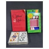 Poker set, rule book and decks of cards