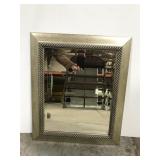 Silver wood framed wall mirror