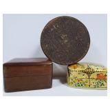 Trio of wood trinket boxes