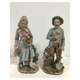 Large set of ceramic man & woman figures