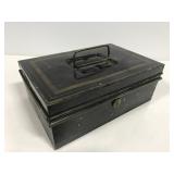Vintage black metal cash box