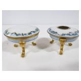 Vintage ceramic hair receiver and powder jar