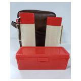 Leather bag with thermos